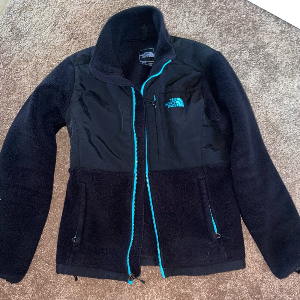 The North Face Black Jacket with Blue Trim